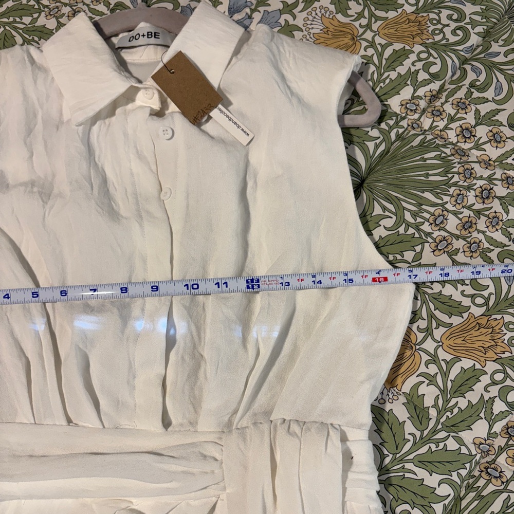 DO+BE White Sleeveless Faux Crossover Mini Dress (fits like a S) - Picture 7 of 12